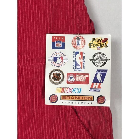 Vintage NWT RARE 90's NBA Chicago Bulls Red Corduroy BIB Overalls VTG Jordan NEW - Picture 4 of 11